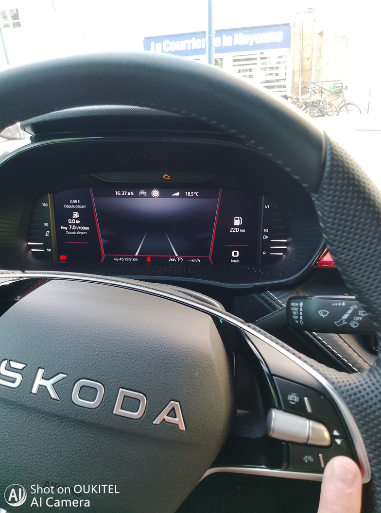 Commande de défilement menu d'affichage tableau de bord 2