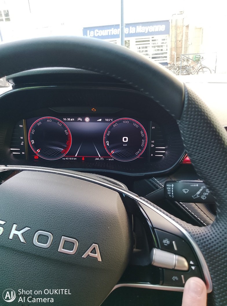 Commande de défilement menu d'affichage tableau de bord 5