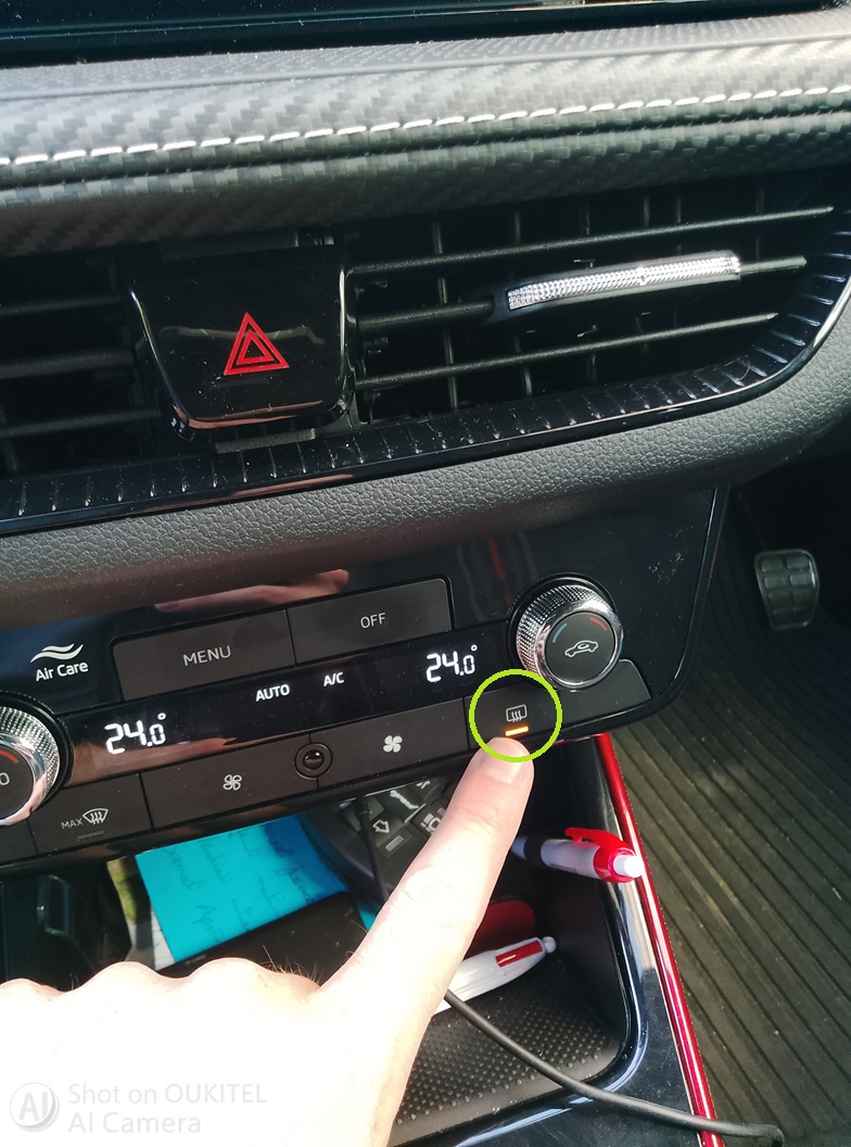 Commande de dégivrage arrière